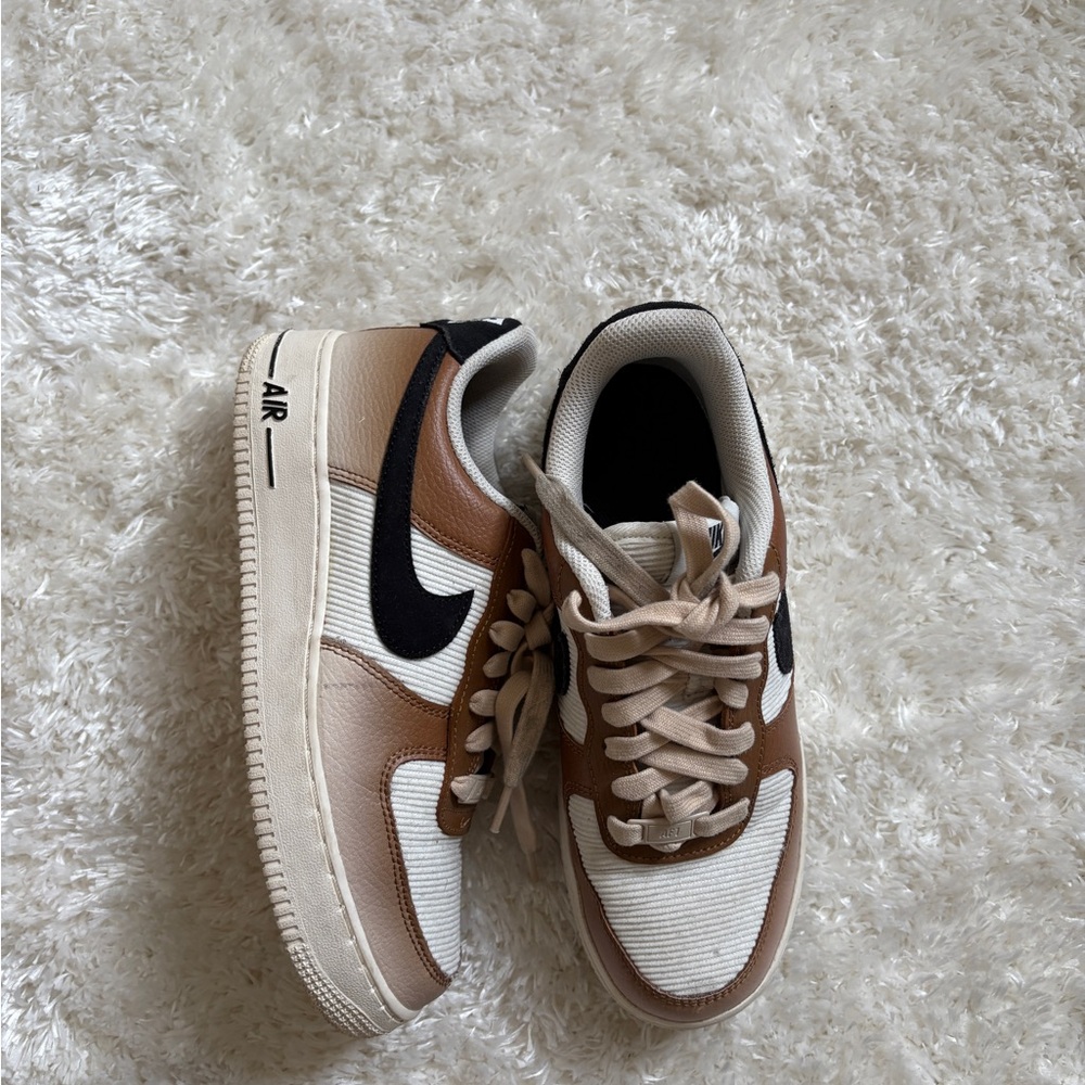 Nike Air Force 1 Sneakers in Brown and Cream